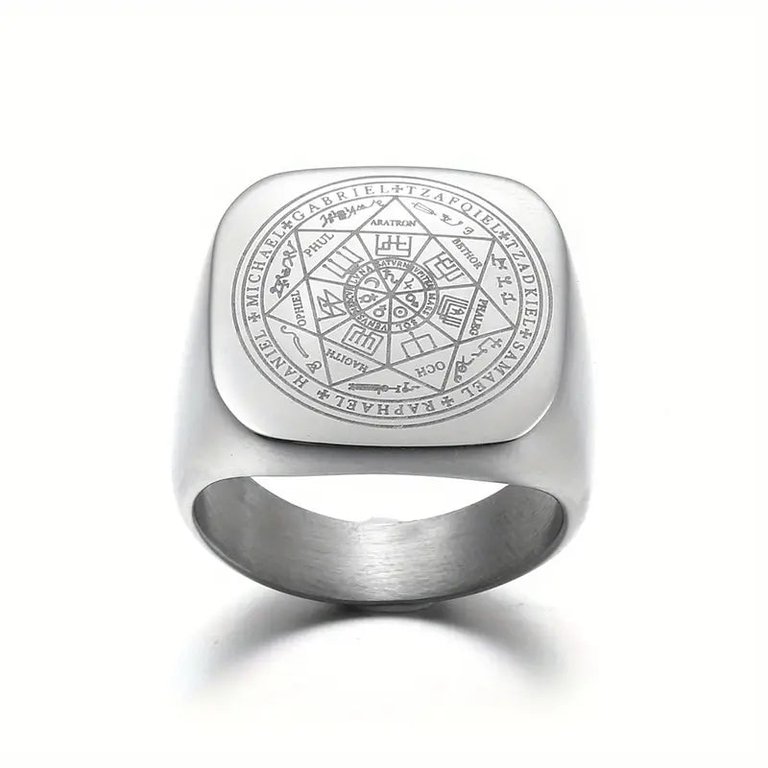 The 7 Angels of Solomon ring isolated on a plain white background