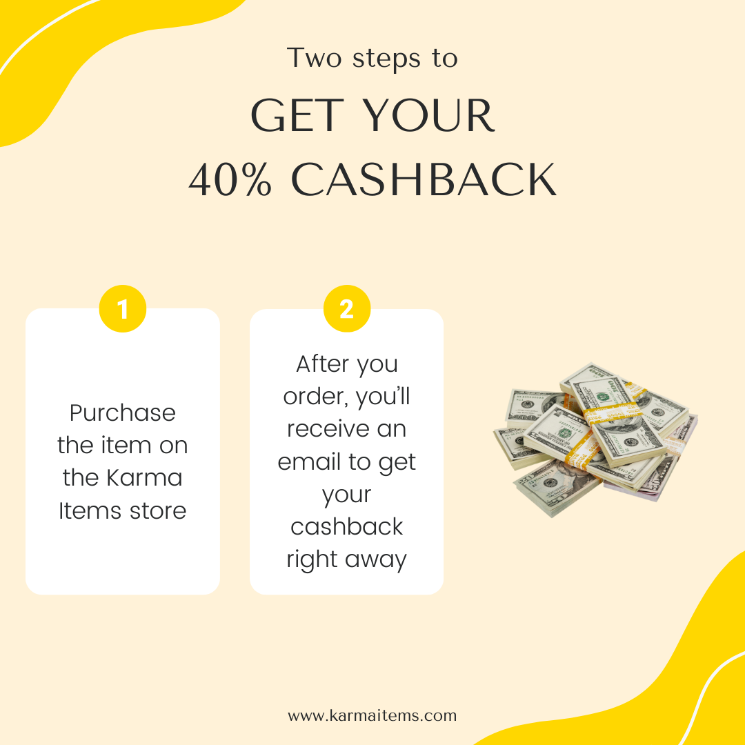 Two steps to get your 40% cashback: purchase, then email to claim